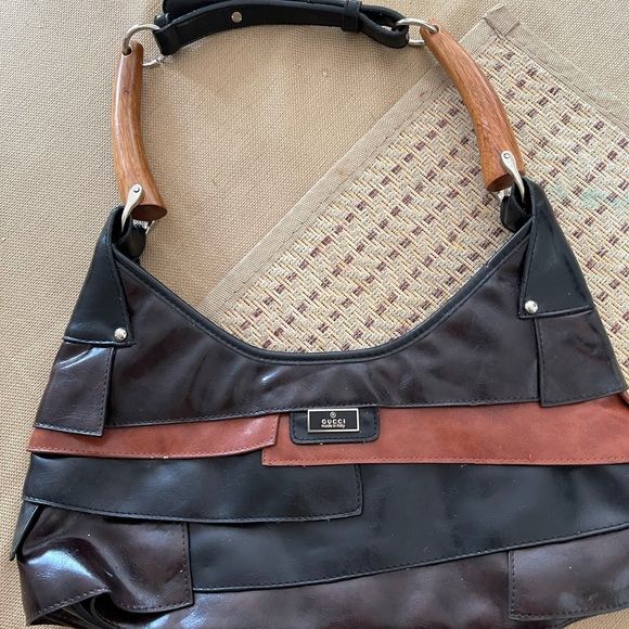 Gucci, Bags, Black And Brown Layered Vintage Gucci Purse